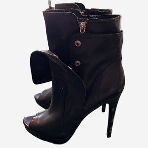 BCBGeneration Faux Leather Peep toe Heeled Bootie
